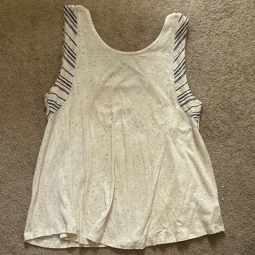 Pixley Cream and Navy Striped Tank Top